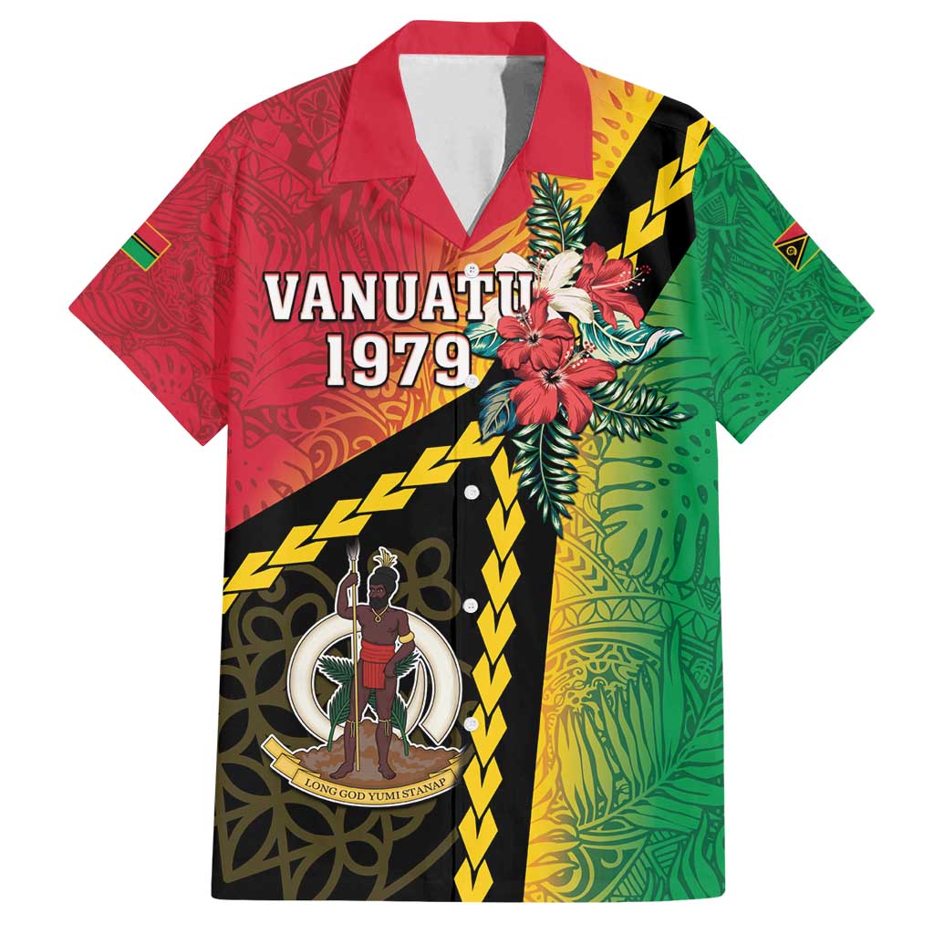 Happy Vanuatu Constitution Day Family Matching Long Sleeve Bodycon Dress and Hawaiian Shirt Flag Style With Sand Drawing Pattern LT05 Dad's Shirt - Short Sleeve Red - Polynesian Pride