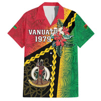 Happy Vanuatu Constitution Day Family Matching Long Sleeve Bodycon Dress and Hawaiian Shirt Flag Style With Sand Drawing Pattern LT05 Dad's Shirt - Short Sleeve Red - Polynesian Pride