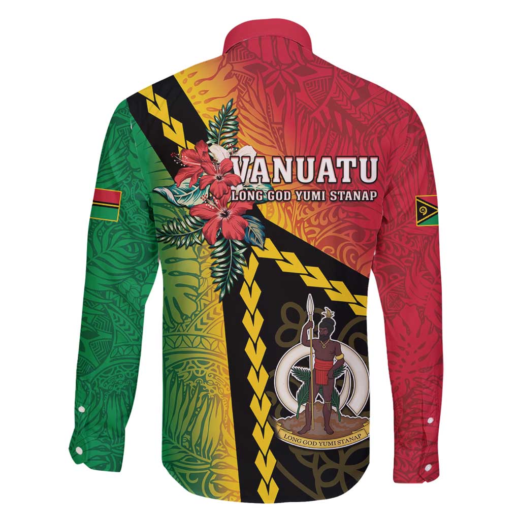 Happy Vanuatu Constitution Day Family Matching Long Sleeve Bodycon Dress and Hawaiian Shirt Flag Style With Sand Drawing Pattern LT05 - Polynesian Pride