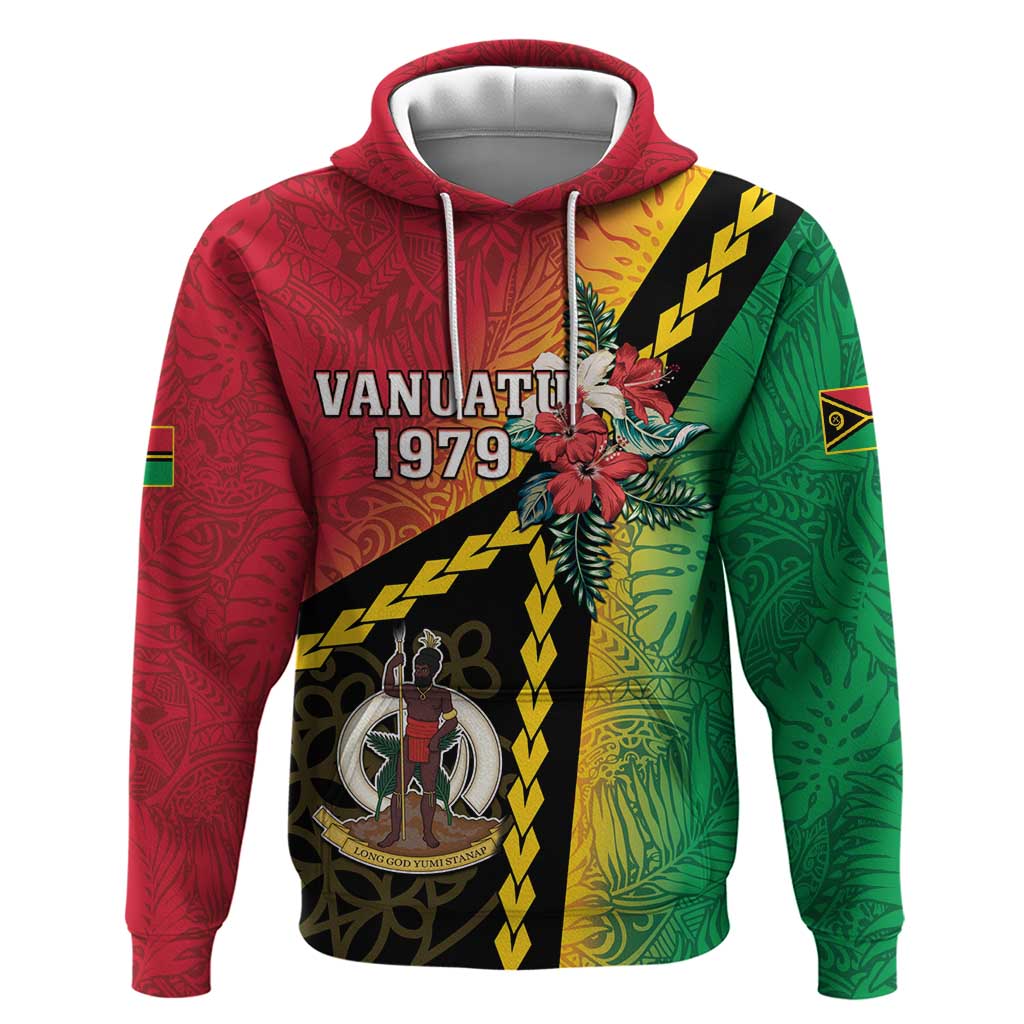 Happy Vanuatu Constitution Day Hoodie Flag Style With Sand Drawing Pattern LT05 Pullover Hoodie Red - Polynesian Pride