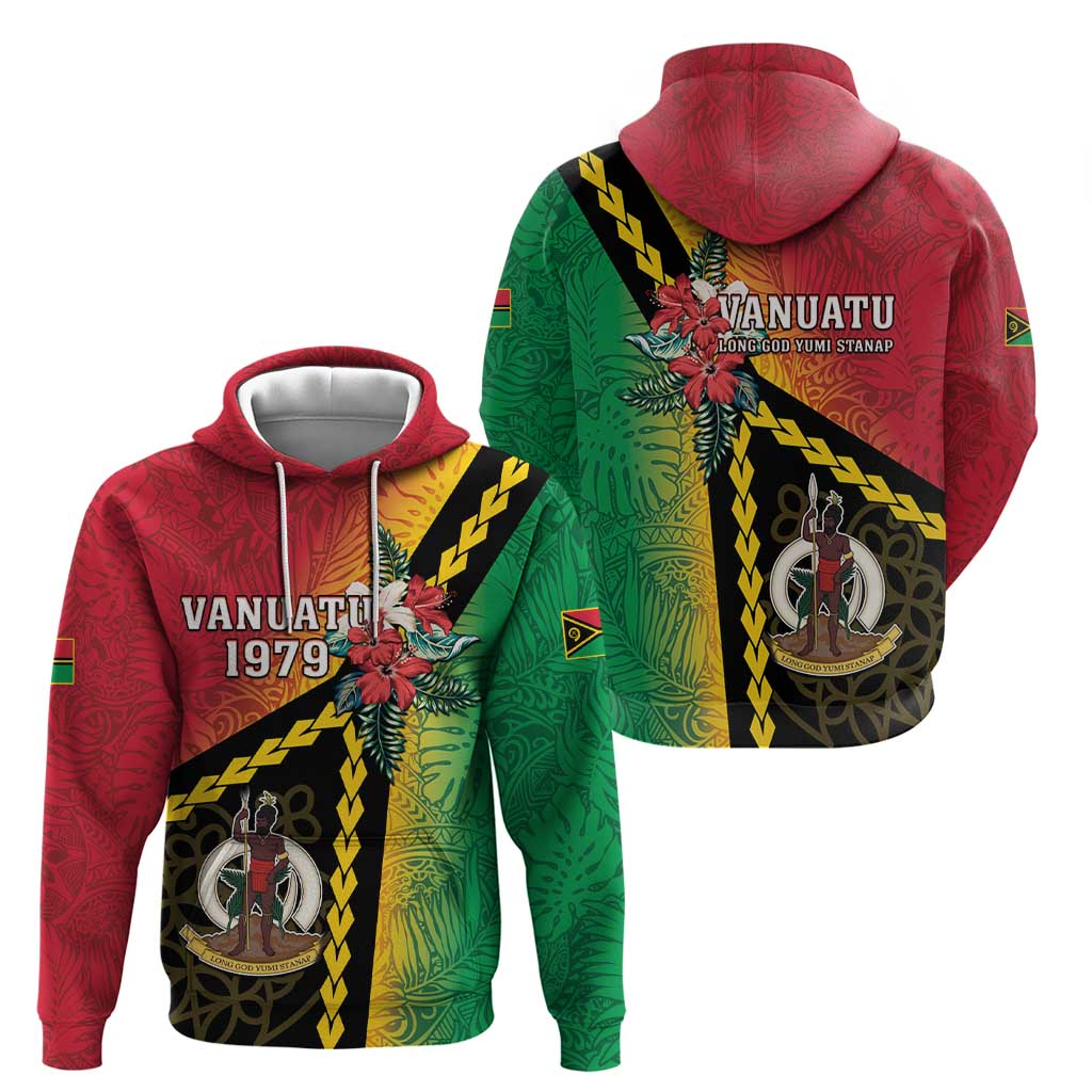 Happy Vanuatu Constitution Day Hoodie Flag Style With Sand Drawing Pattern LT05 - Polynesian Pride