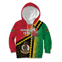 Happy Vanuatu Constitution Day Kid Hoodie Flag Style With Sand Drawing Pattern LT05 Hoodie Red - Polynesian Pride