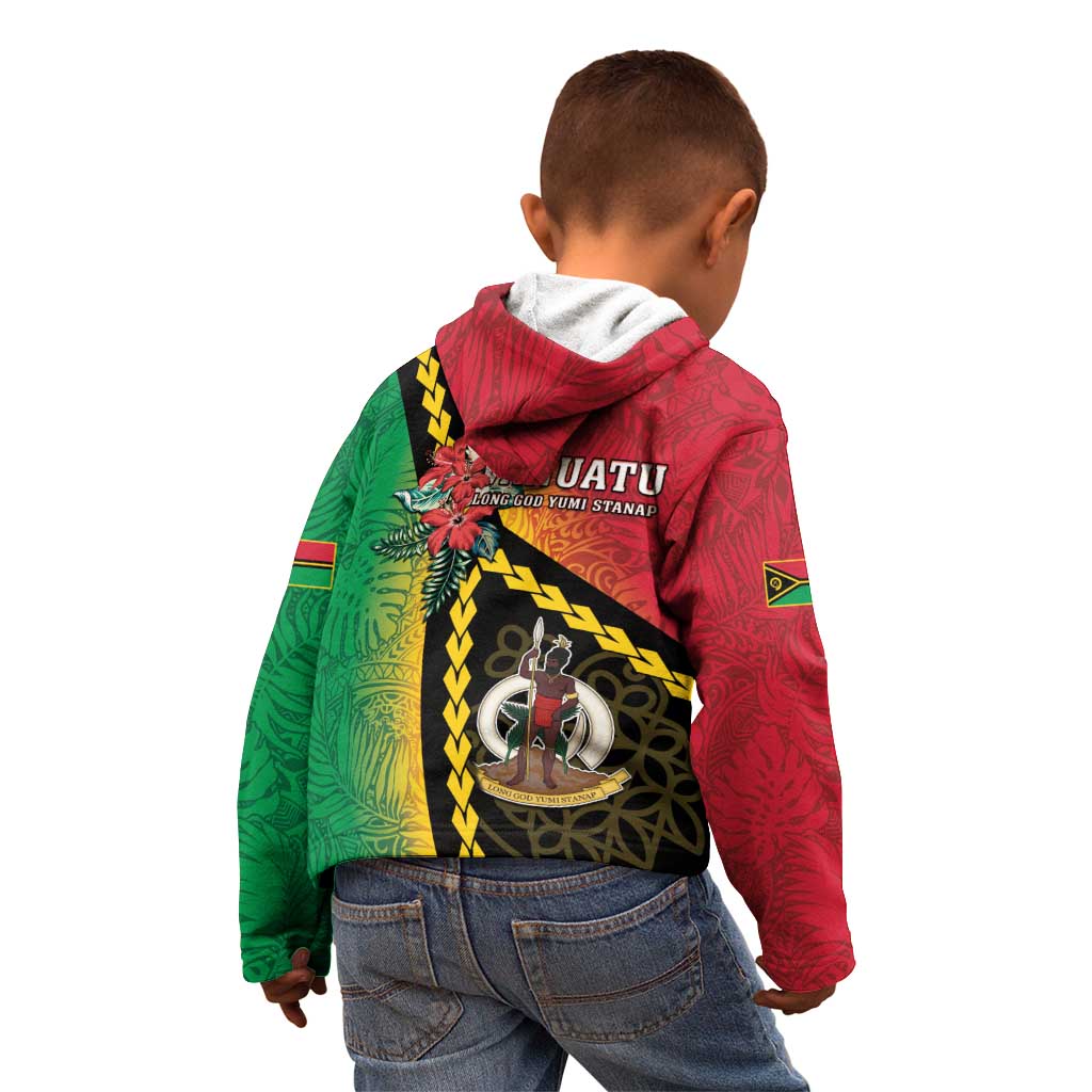 Happy Vanuatu Constitution Day Kid Hoodie Flag Style With Sand Drawing Pattern LT05 - Polynesian Pride
