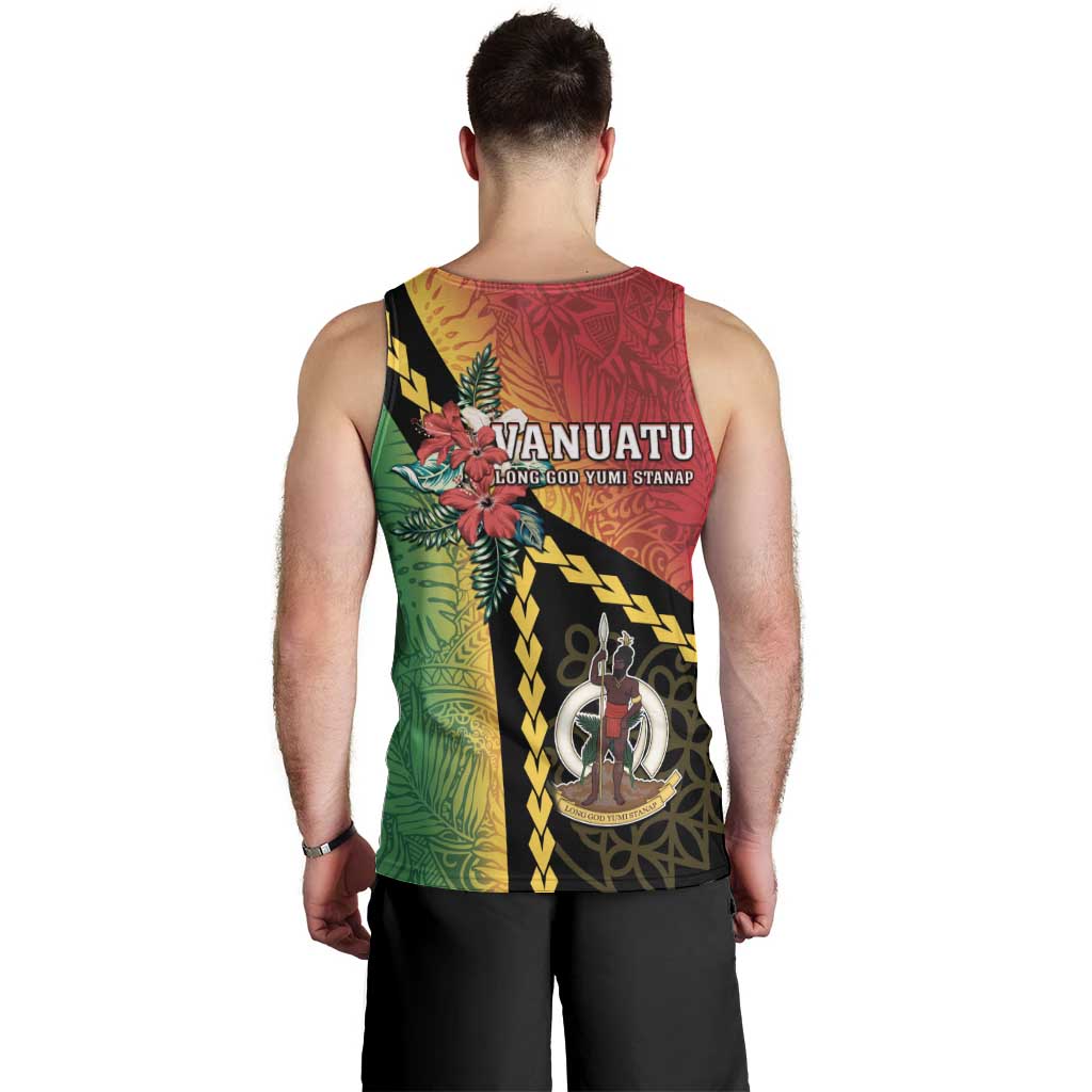 Happy Vanuatu Constitution Day Men Tank Top Flag Style With Sand Drawing Pattern