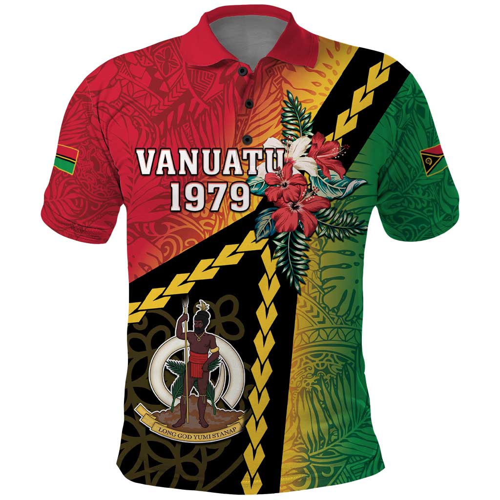 Happy Vanuatu Constitution Day Polo Shirt Flag Style With Sand Drawing Pattern LT05 Red - Polynesian Pride