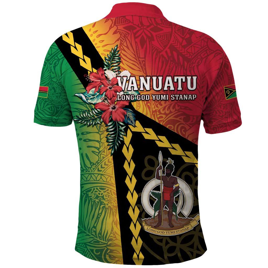 Happy Vanuatu Constitution Day Polo Shirt Flag Style With Sand Drawing Pattern LT05 - Polynesian Pride