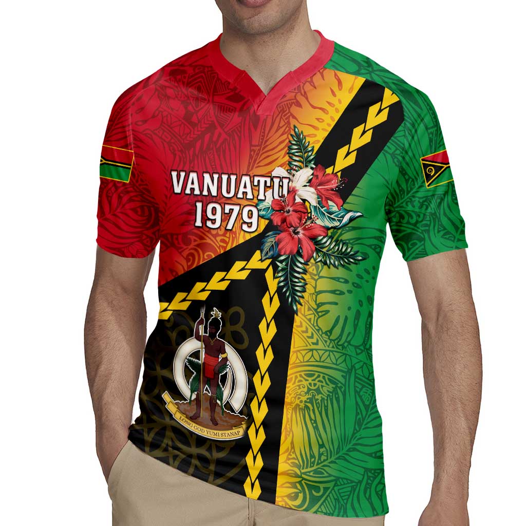 Happy Vanuatu Constitution Day Rugby Jersey Flag Style With Sand Drawing Pattern