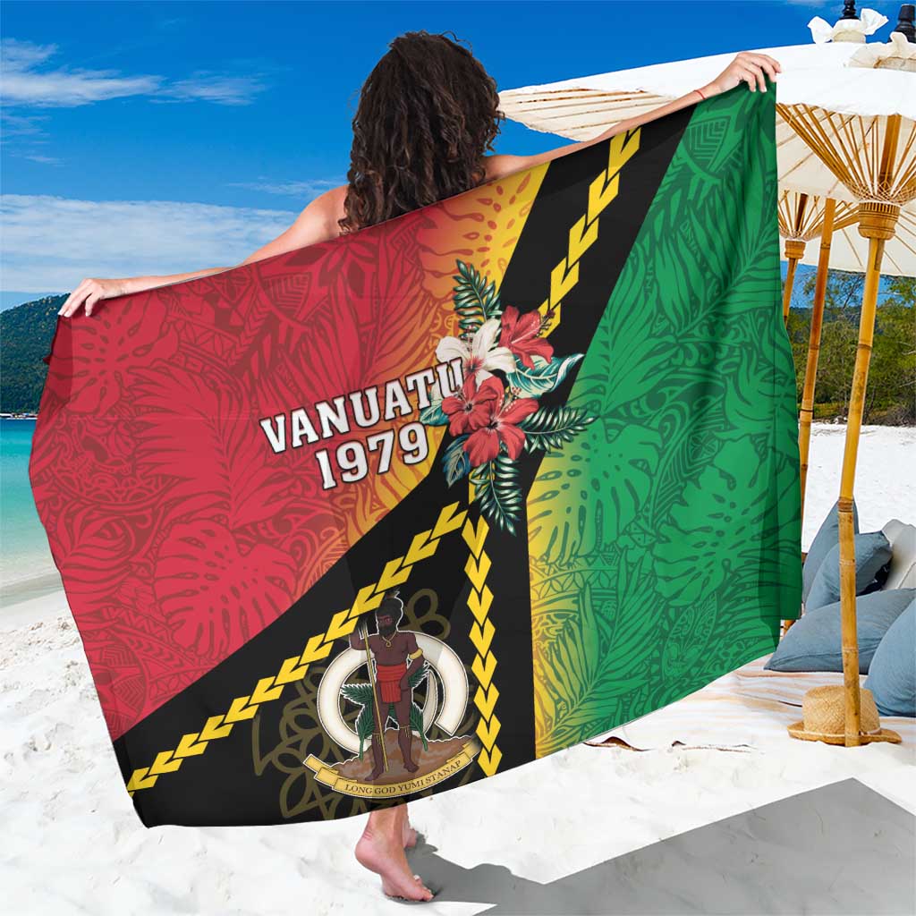 Happy Vanuatu Constitution Day Sarong Flag Style With Sand Drawing Pattern LT05 One Size 44 x 66 inches Red - Polynesian Pride