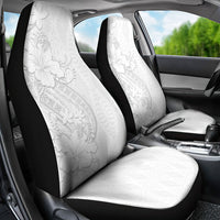Tokelau White Sunday Car Seat Cover Elegant Hibiscus Polynesian Tribal Pattern LT05 - Polynesian Pride