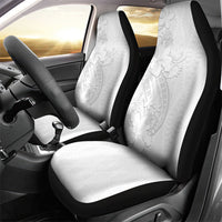 Tokelau White Sunday Car Seat Cover Elegant Hibiscus Polynesian Tribal Pattern LT05 - Polynesian Pride