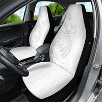 Tokelau White Sunday Car Seat Cover Elegant Hibiscus Polynesian Tribal Pattern LT05 - Polynesian Pride