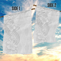 Tokelau White Sunday Garden Flag Elegant Hibiscus Polynesian Tribal Pattern LT05 - Polynesian Pride