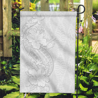 Tokelau White Sunday Garden Flag Elegant Hibiscus Polynesian Tribal Pattern LT05 Garden Flag White - Polynesian Pride