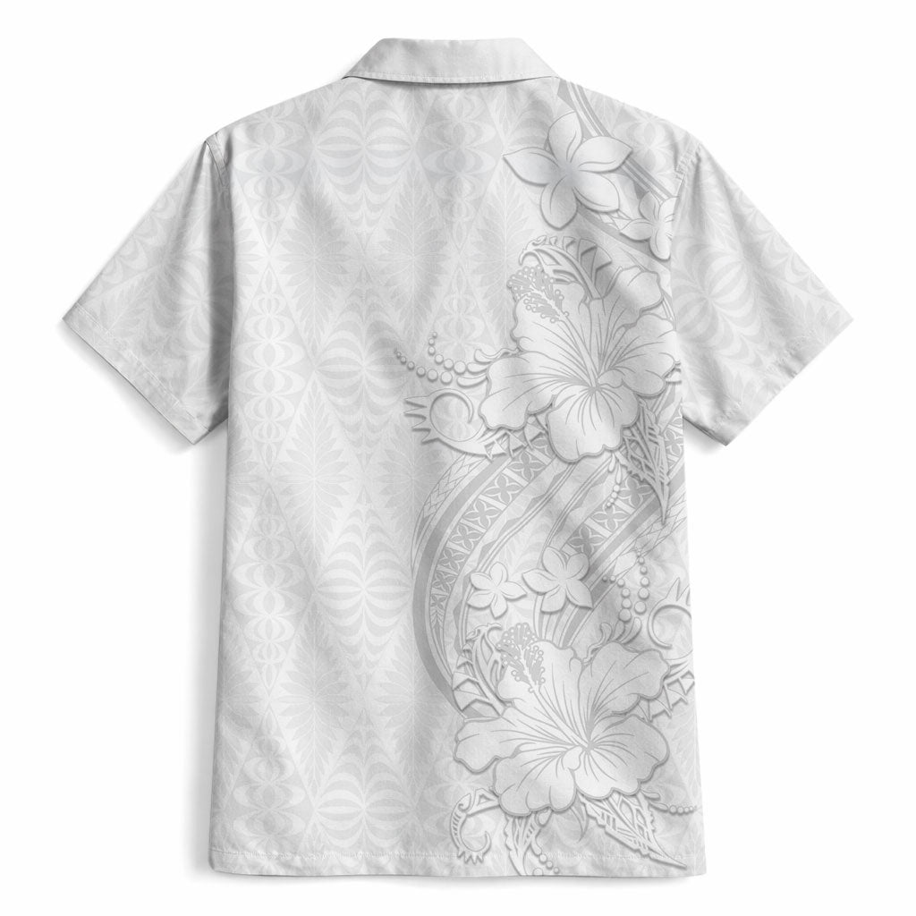 Tokelau White Sunday Hawaiian Shirt Elegant Hibiscus Polynesian Tribal Pattern LT05 - Polynesian Pride