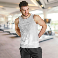 Tokelau White Sunday Men Tank Top Elegant Hibiscus Polynesian Tribal Pattern LT05 White - Polynesian Pride