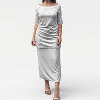 Tokelau White Sunday Puletasi Elegant Hibiscus Polynesian Tribal Pattern LT05 Long Dress White - Polynesian Pride