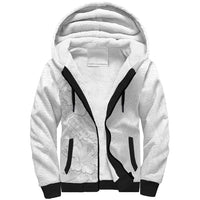 Tokelau White Sunday Sherpa Hoodie Elegant Hibiscus Polynesian Tribal Pattern LT05 Unisex White - Polynesian Pride