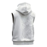 Tokelau White Sunday Sleeveless Zip Hoodie Elegant Hibiscus Polynesian Tribal Pattern LT05 - Polynesian Pride