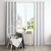 Tokelau White Sunday Window Curtain Elegant Hibiscus Polynesian Tribal Pattern LT05 - Polynesian Pride