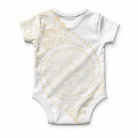 Tonga White Sunday Baby Onesie Lotu Tamaiti Tongan Kupesi Pattern