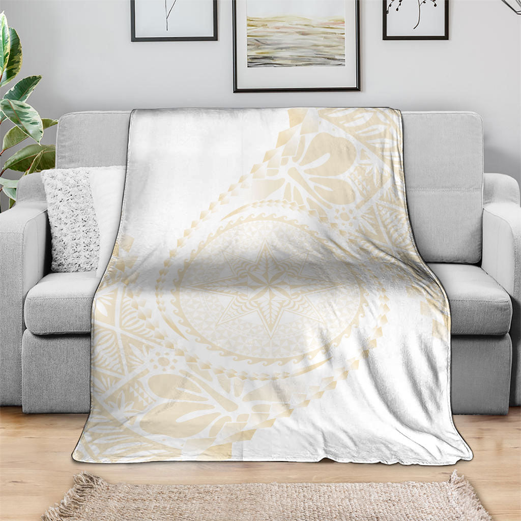 Tonga White Sunday Blanket Lotu Tamaiti Tongan Kupesi Pattern LT05 - Polynesian Pride