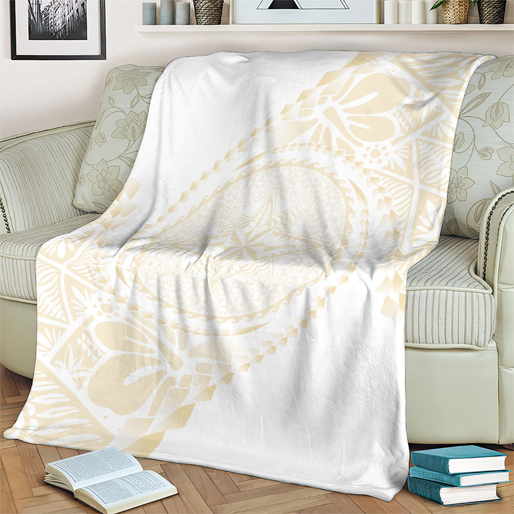 Tonga White Sunday Blanket Lotu Tamaiti Tongan Kupesi Pattern LT05 - Polynesian Pride