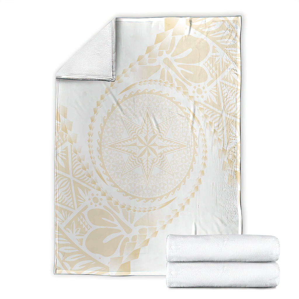 Tonga White Sunday Blanket Lotu Tamaiti Tongan Kupesi Pattern LT05 - Polynesian Pride
