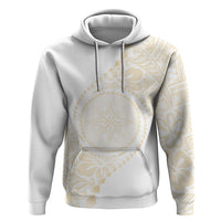 Tonga White Sunday Hoodie Lotu Tamaiti Tongan Kupesi Pattern LT05 Pullover Hoodie Beige - Polynesian Pride
