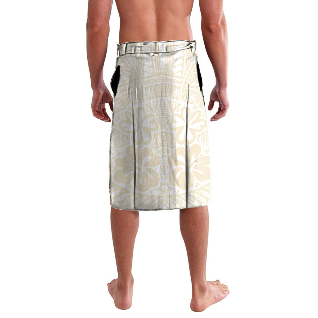 Tonga White Sunday Lavalava Lotu Tamaiti Tongan Kupesi Pattern LT05 - Polynesian Pride