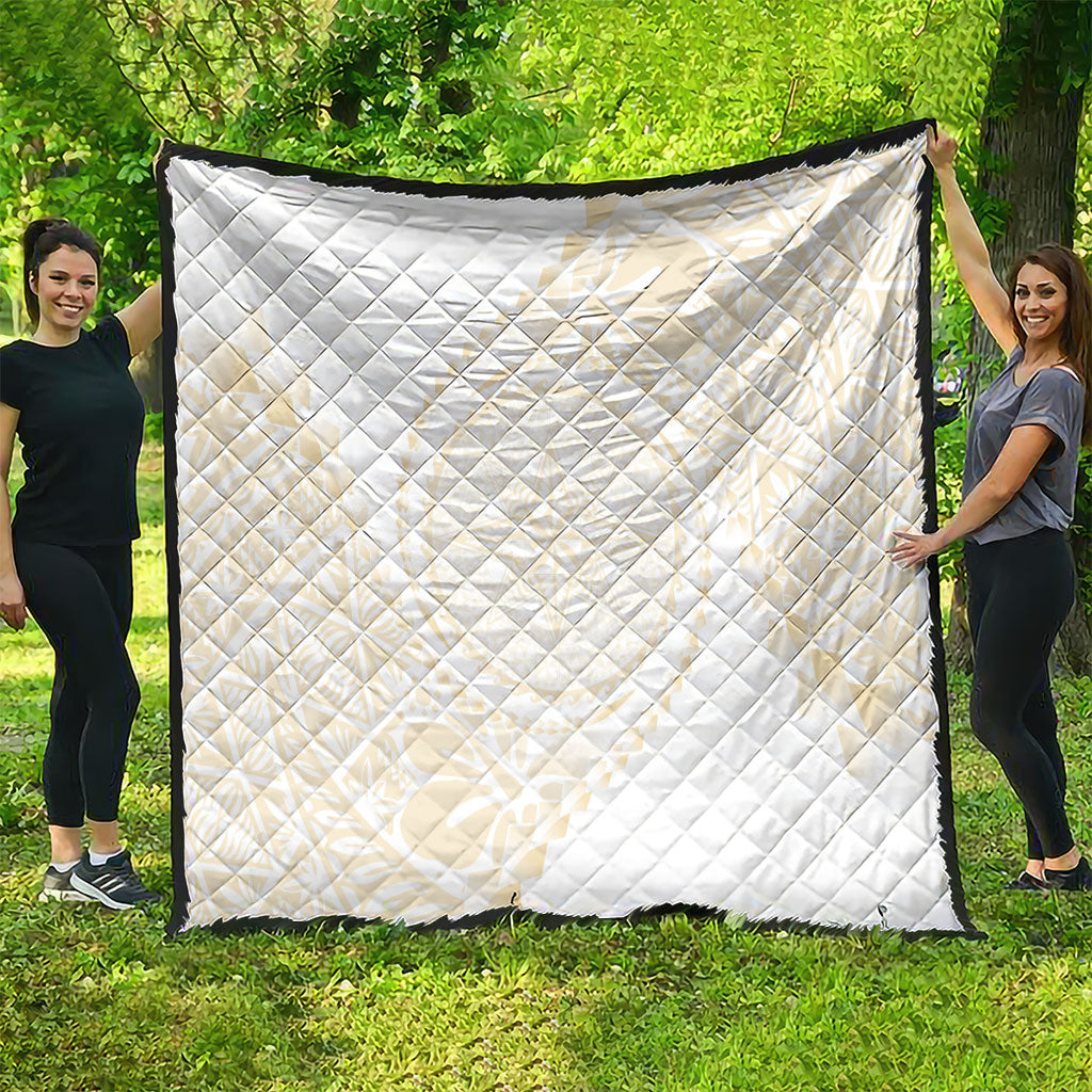 Tonga White Sunday Quilt Lotu Tamaiti Tongan Kupesi Pattern LT05 - Polynesian Pride