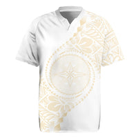 Tonga White Sunday Rugby Jersey Lotu Tamaiti Tongan Kupesi Pattern LT05 Beige - Polynesian Pride