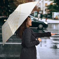 Tonga White Sunday Umbrella Lotu Tamaiti Tongan Kupesi Pattern LT05 - Polynesian Pride