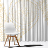 Tonga White Sunday Window Curtain Lotu Tamaiti Tongan Kupesi Pattern LT05 - Polynesian Pride