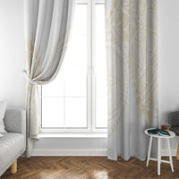 Tonga White Sunday Window Curtain Lotu Tamaiti Tongan Kupesi Pattern LT05 - Polynesian Pride
