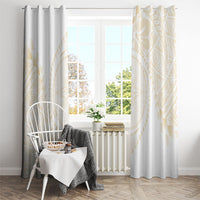 Tonga White Sunday Window Curtain Lotu Tamaiti Tongan Kupesi Pattern LT05 - Polynesian Pride