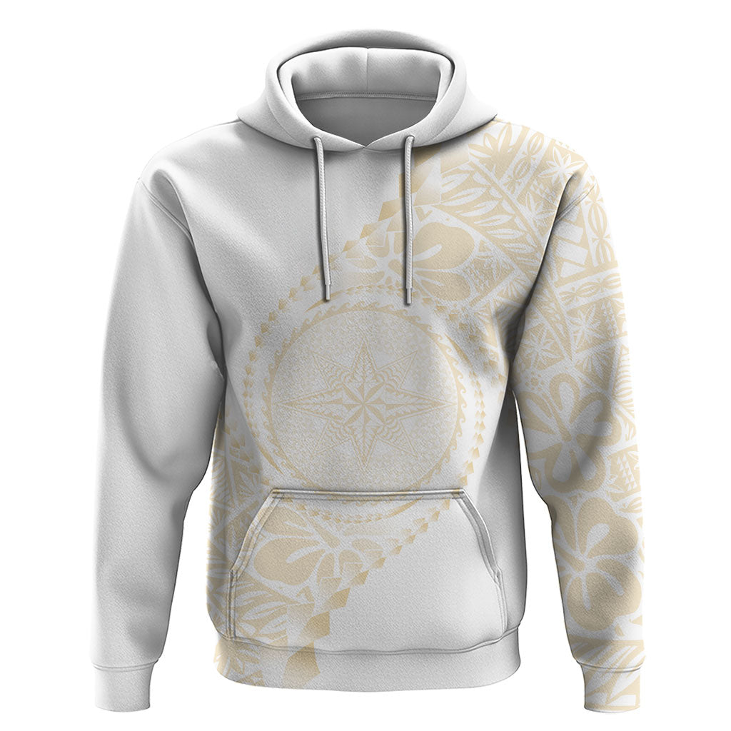 Tonga White Sunday Zip Hoodie Lotu Tamaiti Tongan Kupesi Pattern LT05 Pullover Hoodie Beige - Polynesian Pride