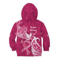 Breast Cancer Awareness Kid Hoodie Ribbon Polynesian Pattern Pink Version LT05 - Polynesian Pride