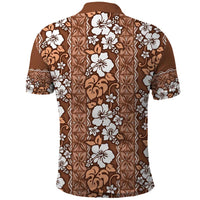 Hawaii Vintage Brown Hibiscus Tapa Pattern Polo Shirt LT05 - Polynesian Pride