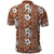 Hawaii Vintage Brown Hibiscus Tapa Pattern Polo Shirt