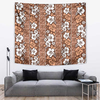 Hawaii Vintage Brown Hibiscus Tapa Pattern Tapestry LT05 Brown - Polynesian Pride