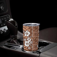 Hawaii Vintage Brown Hibiscus Tapa Pattern Tumbler Cup