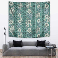 Hawaii Vintage Green Hibiscus Tapa Pattern Tapestry LT05 Green - Polynesian Pride