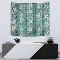 Hawaii Vintage Green Hibiscus Tapa Pattern Tapestry LT05 - Polynesian Pride