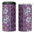 Hawaii Vintage Violet Hibiscus Tapa Pattern 4 in 1 Can Cooler Tumbler
