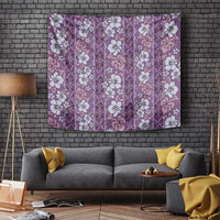 Hawaii Vintage Violet Hibiscus Tapa Pattern Tapestry LT05 - Polynesian Pride