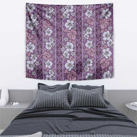 Hawaii Vintage Violet Hibiscus Tapa Pattern Tapestry LT05 - Polynesian Pride