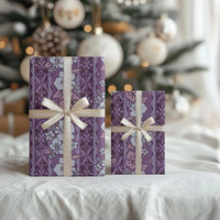 Hawaii Vintage Violet Hibiscus Tapa Pattern Wrapping Paper - Polynesian Pride