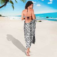 Hawaii Vintage Gray Hibiscus Tapa Pattern Sarong