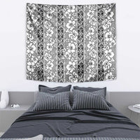 Hawaii Vintage Gray Hibiscus Tapa Pattern Tapestry LT05 - Polynesian Pride