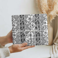 Hawaii Vintage Gray Hibiscus Tapa Pattern Wrapping Paper - Polynesian Pride